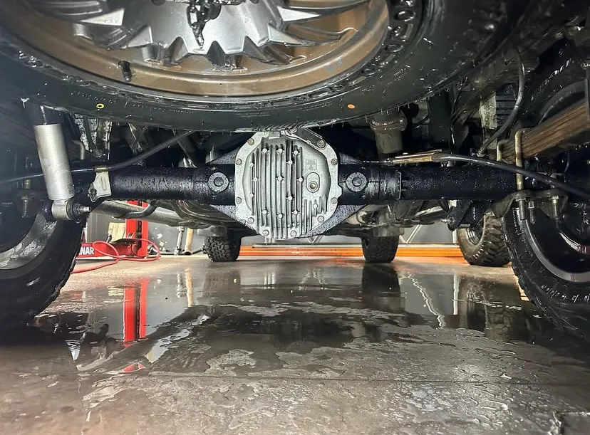 Underside view of a 4WD differential housing after rebuild